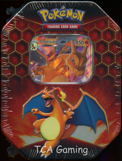 SM Hidden Fates TIN SEALED Charizard GX SM211 (4 Hidden Fates Pokemon Packs) - Image 1
