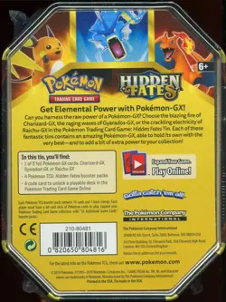 SM Hidden Fates TIN SEALED Charizard GX SM211 (4 Hidden Fates Pokemon Packs) - Image 2