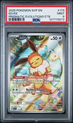 2025 POKEMON SVP EN-SV BLACK STAR PROMO #173 EEVEE PSA 9 - Image 1