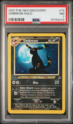2001 POKEMON NEO DISCOVERY #13 UMBREON-HOLO PSA 7 - Image 1
