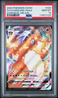 2020 Pokemon Sword & Shield Darkness Ablaze #020 Charizard Vmax PSA 10 - Image 1
