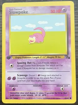 1st Edition Slowpoke 55/62 Pokemon TCG WOTC Base Set Fossil MINT - Image 1