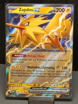 Pokemon TCG Scarlet & Violet 151 #145 Zapdos Ex Holo Double Rare - Image 1