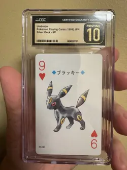 Pokemon Umbreon Pristine 10 Japanese Poker Playing Card 9 Of Hearts! Low Pop! - Image 1