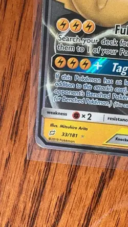 Pokemon TCG Pikachu & Zekrom GX Team Up Holo Card 33/181 NM Condition - Image 5