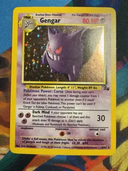 Gengar - 5/62 - Pokemon Fossil Unlimited Holo Rare Card WOTC LP - Image 3