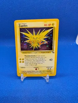 Pokemon TCG Zapdos Holo Rare Card 15/62 Fossil Base Set, Vintage 1999 LP WOTC - Image 2