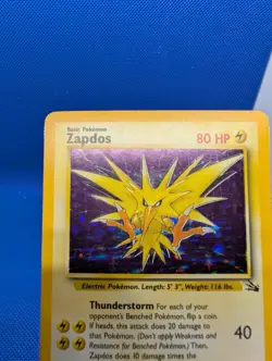 Pokemon TCG Zapdos Holo Rare Card 15/62 Fossil Base Set, Vintage 1999 LP WOTC - Image 3