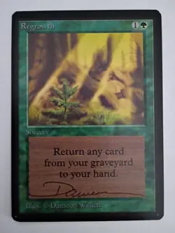 Magic The Gathering - 1x Signed Regrowth (mtg) Beta - Image 1