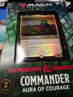 Magic The Gathering Dungeons and Dragons Commander Deck Aura of Courage Sealed - Image 1