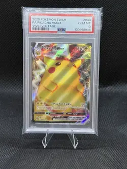 2020 Pokemon Vivid Voltage Pikachu VMAX Full Art 044/185 PSA 10 - Image 1