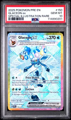 2025 POKEMON PRE EN-PRISMATIC EVOLUTIONS #150 GLACEON EX PSA 10 - Image 1