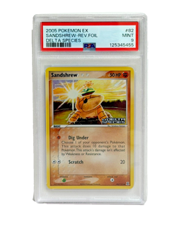 2005 pokemon ex #82 sandshrew-rev-foil delta species psa 9 - Image 1