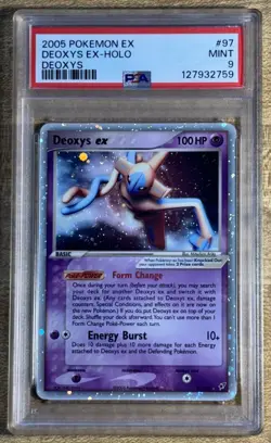 Pokemon 2005 Deoxys EX Deoxys Holo Ultra Rare #97 PSA 9 Mint Swirl - Image 1