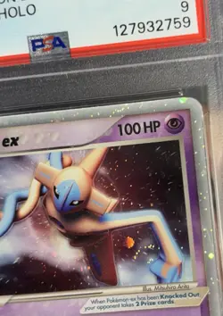 Pokemon 2005 Deoxys EX Deoxys Holo Ultra Rare #97 PSA 9 Mint Swirl - Image 2