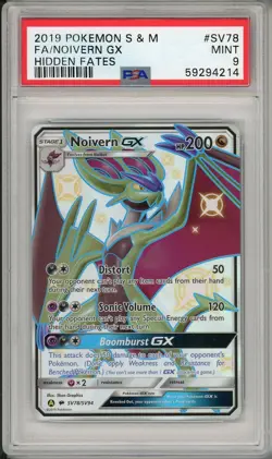 2019 Pokemon Sun & Moon Hidden Fates Noivern GX Full Art #SV78 PSA 9 - Image 1