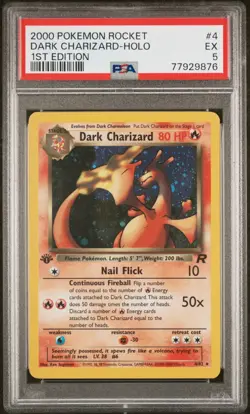 Pokemon Dark Charizard 4/82 Team Rocket 1st Edition Holo Vintage PSA 5 - Image 1