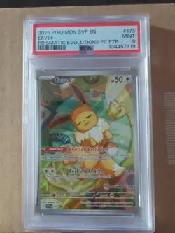 Pokemon Center ETB Promo Eevee #173 Prismatic Evolutions, PSA 9 - Image 1