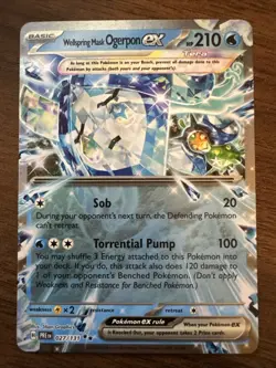 Pokemon Wellspring Mask Ogerpon ex 027/131 Prismatic Evolutions Double Rare Holo - Image 1