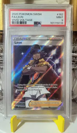 Pokemon TCG - Leon 182/185 Full Art 2020 Sword & Shield Vivid Voltage - PSA9 - Image 1