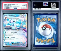 Pokemon TCG Prismatic Evolutions Glaceon EX 026/131 Stamped Promo PSA 10 GEM MT - Image 3
