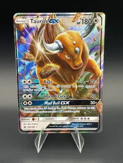 Pokemon TCG Tauros GX 100/149 Sun & Moon Base Set LP - Image 1