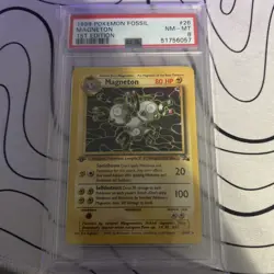 PSA 8 NEAR MINT-MINT | Pokemon TCG | Magneton | 1st Edition | Fossil 26/62 - Image 3