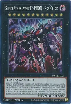 Yugioh! Super Starslayer TY-PHON - Sky Crisis - RA04-EN072 - Super Rare - 1st Ed - Image 1