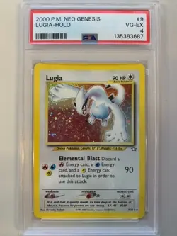 Pokemon TCG Neo Genesis Lugia Holo Card 9/111 Unlimited Rare PSA 4 - Image 1