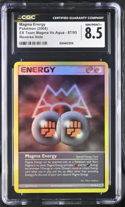 CGC 8.5 Magma Energy EX Team Magma Vs Aqua 87/95 Reverse Holo Pokemon Card - Image 1