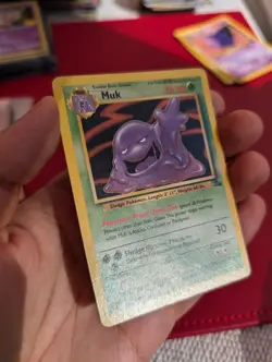 Muk 28/62 Fossil Non Holo Rare WOTC Pokemon Card Played Condition - Image 3
