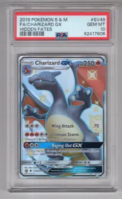 Pokemon Sun & Moon Hidden Fates Shiny Vault Card SV49 Charizard PSA 10 - Image 1
