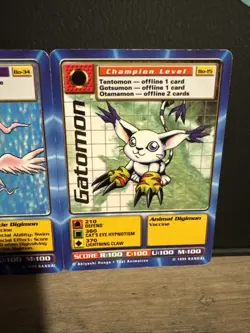 Digimon Digi Battle Card MarineAngemon Bo-34 And Gatomon Bo-15 Lot. Both Cards. - Image 3