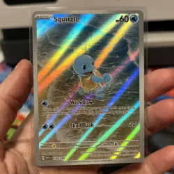 Pokemon TCG Squirtle 170/165 Scarlet & Violet 151 Illustration Rare Holo Card NM - Image 1