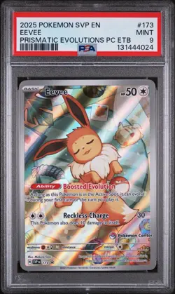 Eevee Prismatic Evolutions Pokemon Center Stamped Promo PSA 9 - Image 2