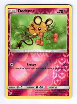 Dedenne SM - Unified Minds #145 (2019) Uncommon Reverse Holo NM Pokemon - Image 1
