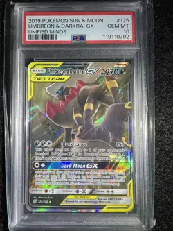 2019 Umbreon & Darkrai GX - 125/236 Unified Minds - Pokemon - PSA 10 - Image 1