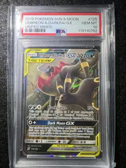 2019 Umbreon & Darkrai GX - 125/236 Unified Minds - Pokemon - PSA 10 - Image 2