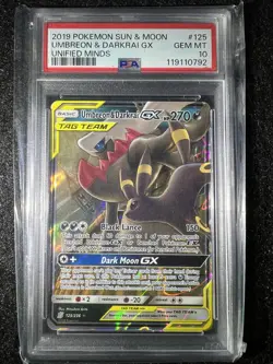 2019 Umbreon & Darkrai GX - 125/236 Unified Minds - Pokemon - PSA 10 - Image 3