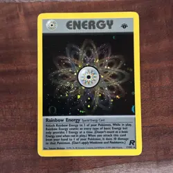 Pokemon Rainbow Energy 17/82 Team Rocket 1st Edition Holo - LP w/ Swirl 🌀 - Image 1
