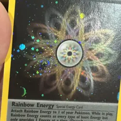 Pokemon Rainbow Energy 17/82 Team Rocket 1st Edition Holo - LP w/ Swirl 🌀 - Image 2