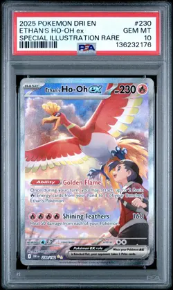 2025 POKEMON DRI EN-DESTINED RIVALS #230 ETHAN'S HO-OH EX PSA 10 - Image 1
