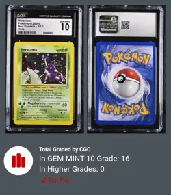 Pokemon Neo Genesis Unlimited Heracross Holo Rare 6/111 CGC Gem Mint 10 *SWIRL - Image 2