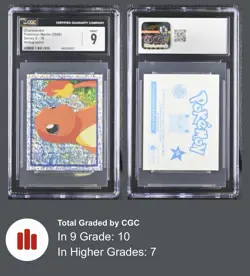 2000 POKEMON MERLIN SERIES 2 #78 CHARMANDER-PRISM HOLOGRAPHIC CGC 9 - Image 1