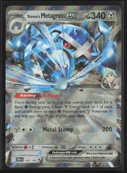 Pokemon TCG Destined Rivals - 145/182 Steven's Metagross ex - Holofoil NM - Image 1