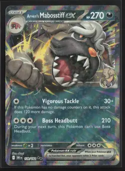 Pokemon TCG Destined Rivals - 139/182 Arven's Mabosstiff ex - Holofoil NM - Image 1