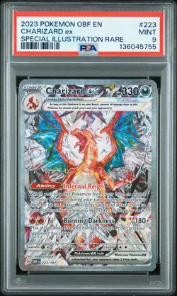 2023 POKEMON OBF EN-OBSIDIAN FLAMES SPECIAL ILLUSTRATION RARE CHARIZARD EX PSA 9 - Image 1