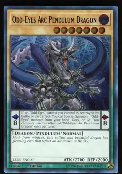 Yugioh! Odd-Eyes Arc Pendulum Dragon LEDD-ENC00 Ultra Rare 1st Ed - Image 1