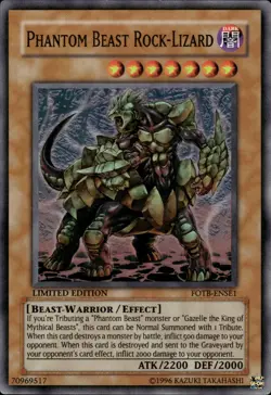 Phantom Beast Rock-Lizard - Super Rare Limited Edition FOTB-ENSE1 - LP - YuGiOh - Image 1