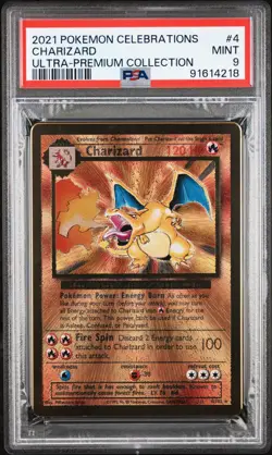Pokemon TCG Charizard Celebrations Metal Card 004/102 PSA 9 - Image 1